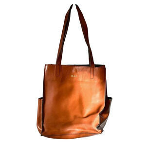 Lilian Vernon Mab Brown Genuine Leather Shoulder Bag Side Pocket